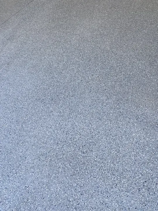 Blue Grey Flake Floor Coating Close Up La Quinta Ca