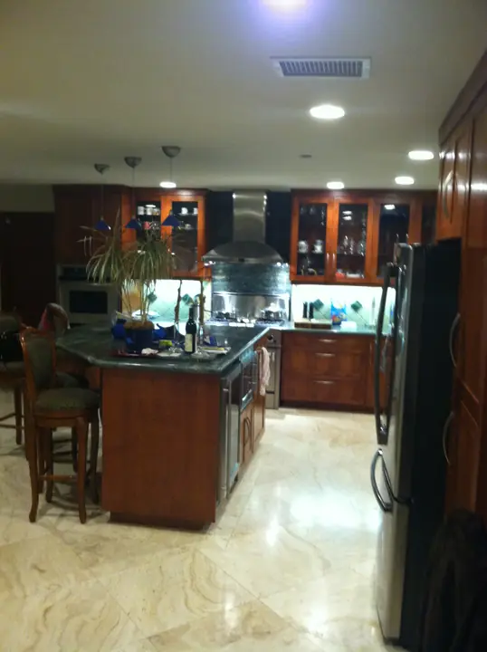 Refinished Cherry Kitchen Cabinets Island La Quinta Ca