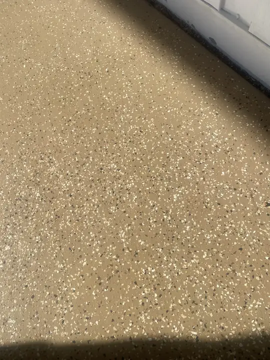Tan Flake Garage Floor Edge Detail La Quinta Ca